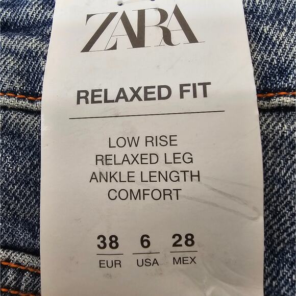 Zara Relaxed Fit Low Rise Distressed Ankle Jeans Size 6 - Picture 11 of 11